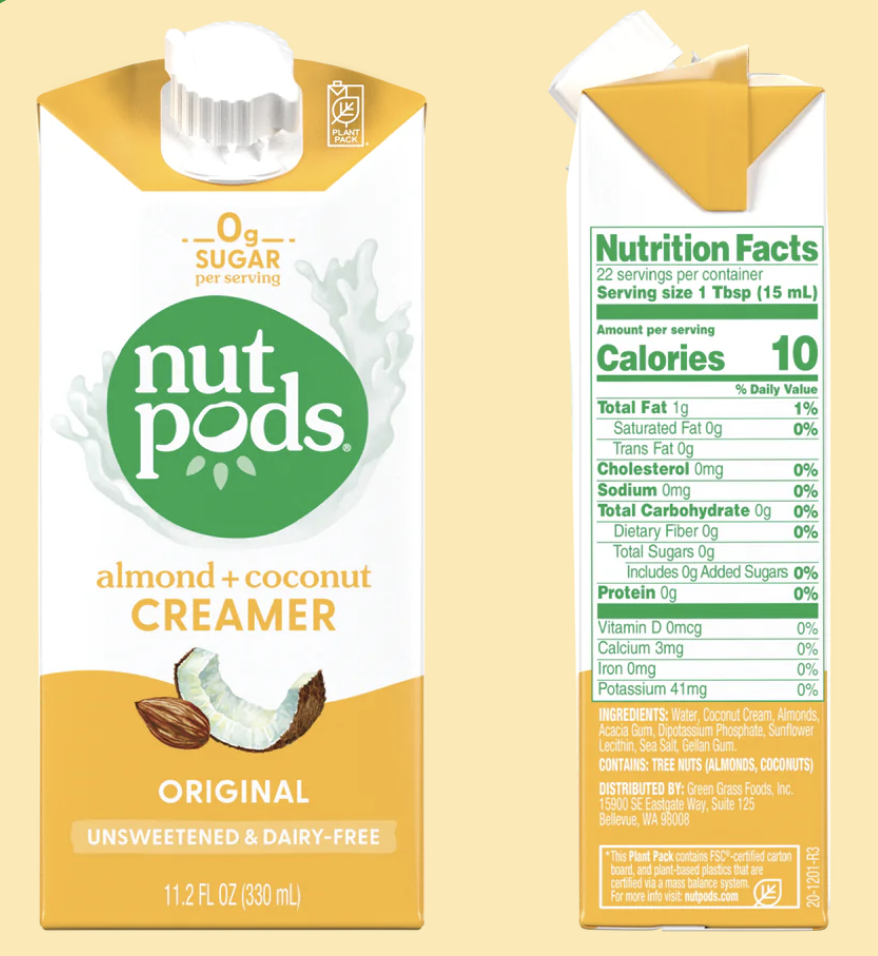 Nutpods Original Creamer Best Coffee Creamer for intermittent fasting